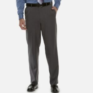 Croft & Barrow Men's Gray Flat Front Wool Blend Dress Pants Size 38x29